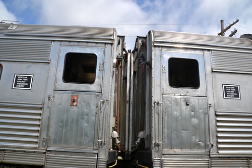 Medina Railroad damaged train