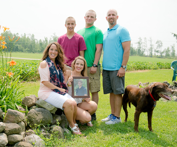Provided photo The Kovaleski family includes parents Kelly and Jay, and Michayla (holding picture of her brother Nicholas), Matthew (back left) and Thomas.