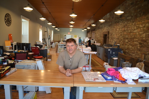 Photos by Tom Rivers: Ken Daluisio is pictured inside The Print Shop, which expanded to the former Bernie’s Laundry at 124-126 E. Center St., Medina. Daluisio will the Orleans County Chamber of Commerce’s Phoenix Award during an awards program Friday at Tillman’s Village Inn.