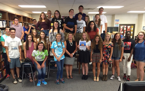 Provided photo: Medina Student Association are pictured trying to promote the upcoming Food Truck Friday.  