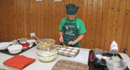 Taylor Soule used pumpkin as her featured NY ingredient for Pumpkin Cream Cheese Swirl Muffins during Saturday's competition at the Trolley Building.