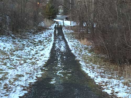 Photo by Tom Rivers: A path leads from the Erie Canal Towpath to Brown Street in Albion. This photo was taken on Jan. 1 with a light coating of snow.