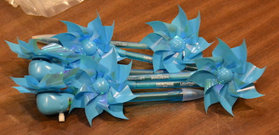 Apex Clean Energy handed out pens that resembled windmills.