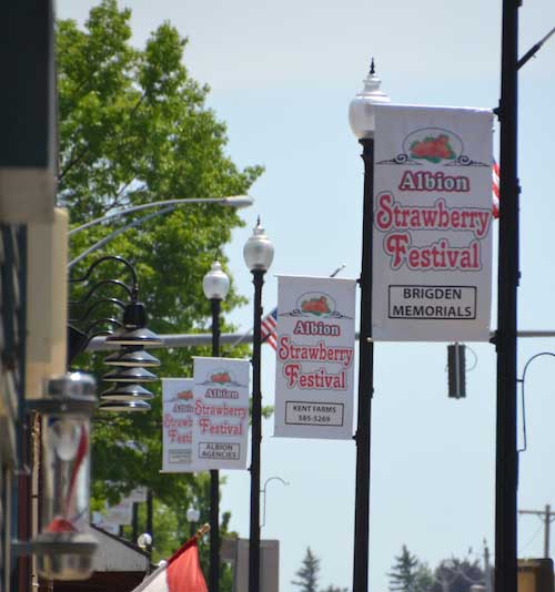 New banners promote Albion Strawberry Festival Orleans Hub