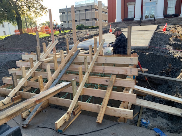 New steps and sidewalks go in by County Courthouse | Orleans Hub