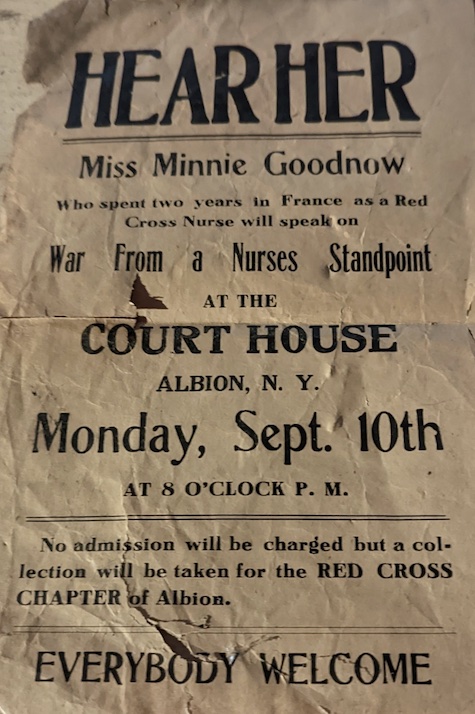 Minnie Goodnow, famed nurse from Albion, provided medical assistance in WWI
